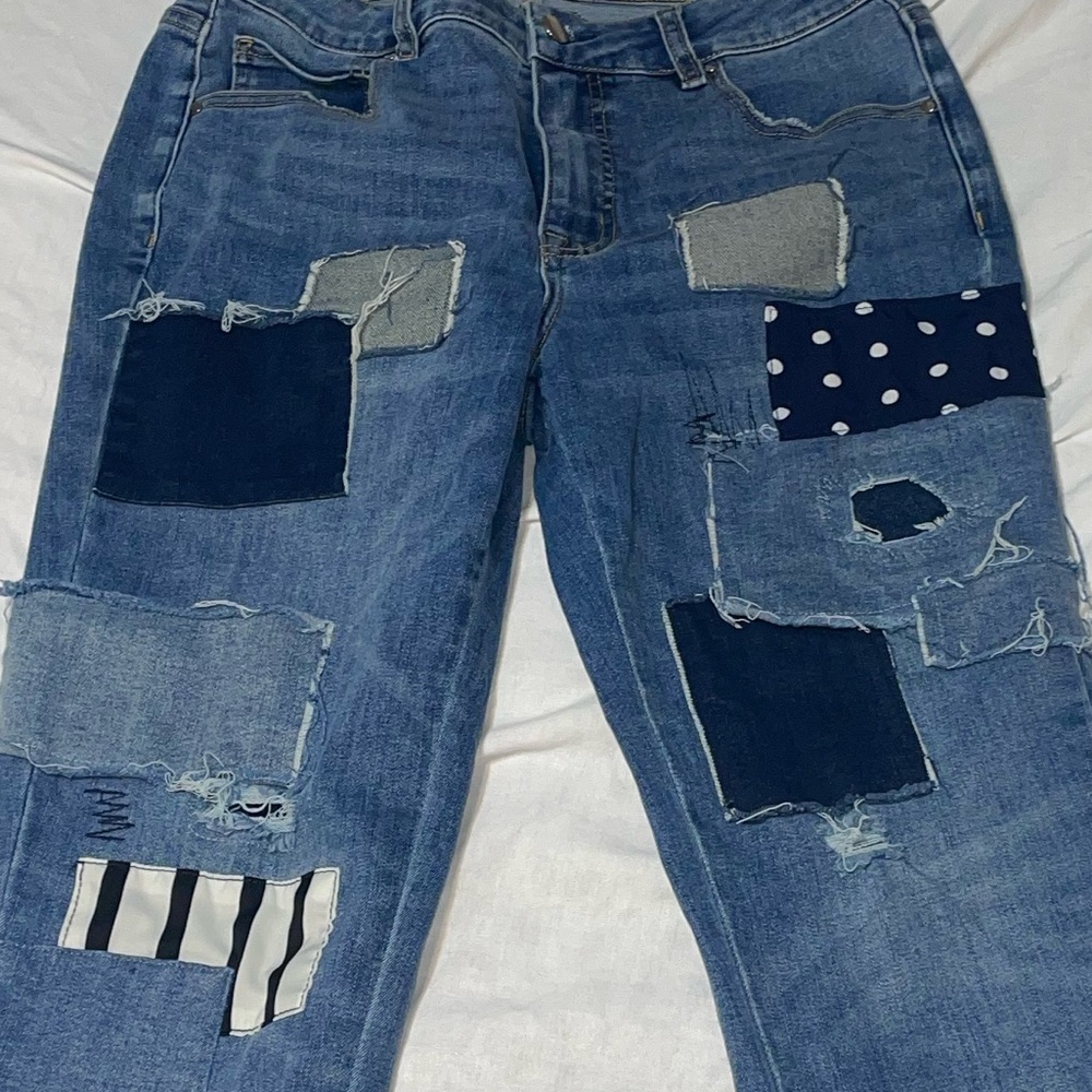 Lyman Montreal Patchwork Blue Jeans - image 4